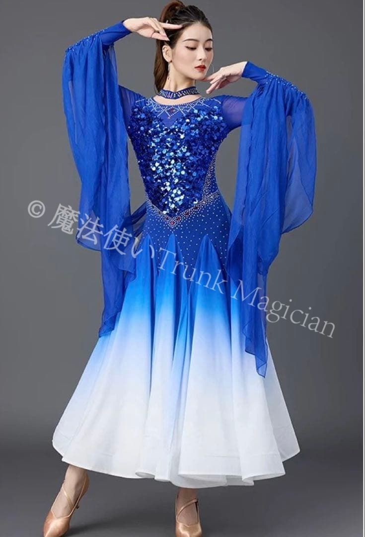 スパンコール付きスタンダードドレス✨ダンスパーティーに最適な華やかさ 0000000036412_C1IZaVF.jpg