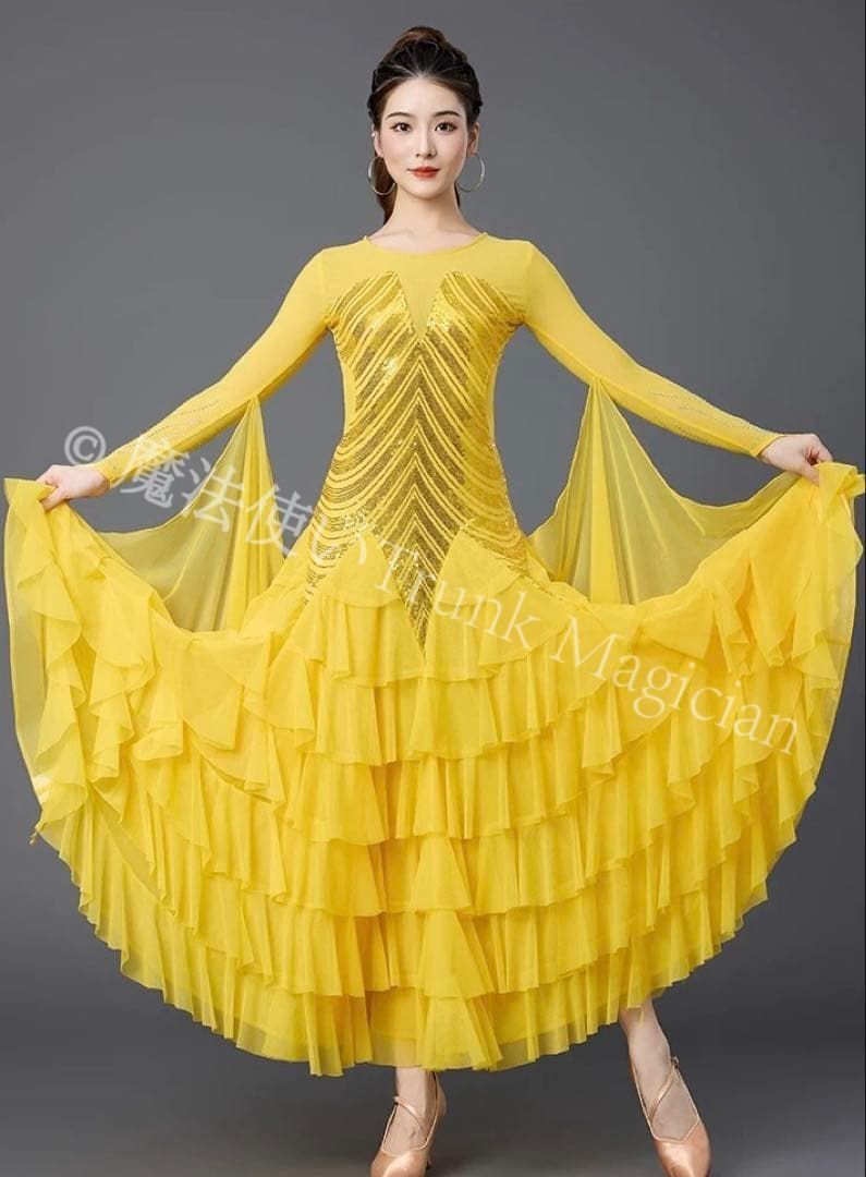 ♥ スパンコールがキラキラ スタンダードドレスダンスパーティーやデモにオススメ