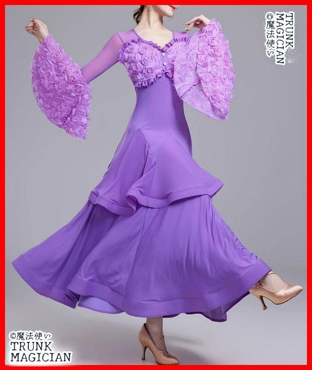 社交ダンスドレス ドレス フ 袖 ルンバ オーダーメイド