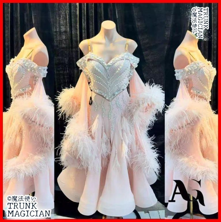 社交ダンス衣装 ラテンワンピースドレス 豪華 シャンパン オーダーメイド