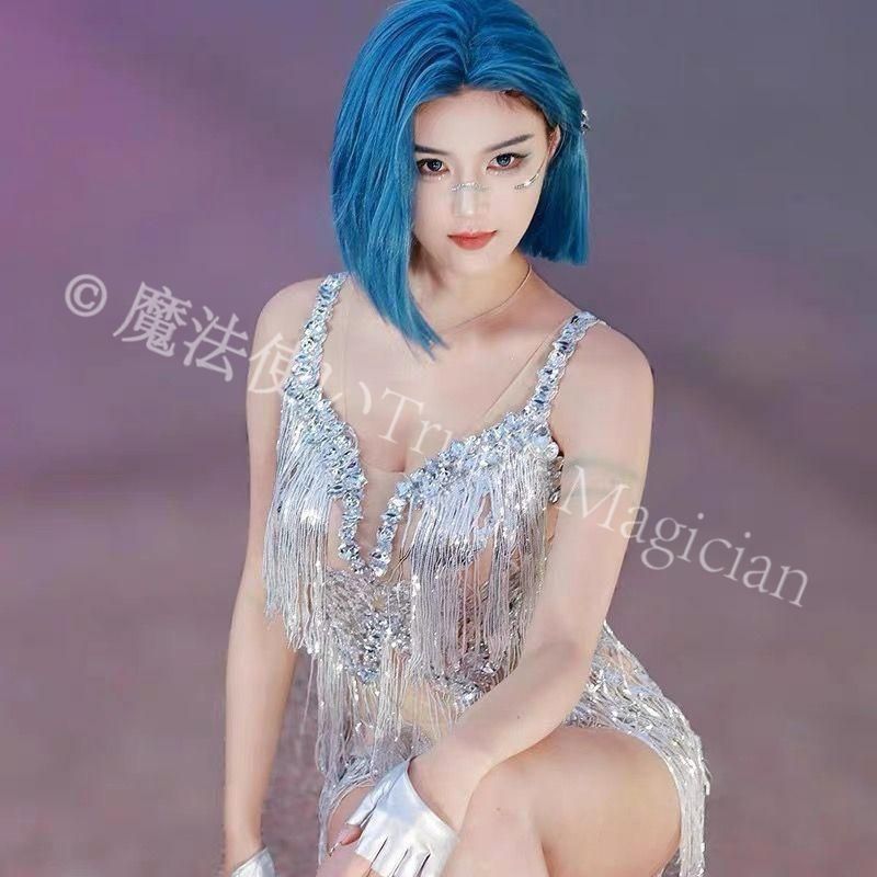 ベリーダンス オリエンタル衣装 フリンジネックライン セクシー ワンピース パフォーマンス 音楽フェス パーティー カーショーモデル ドレス