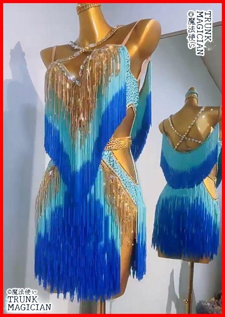 新品未使用】オーダーメイド 社交ダンス衣装 ラテンワンピースドレス