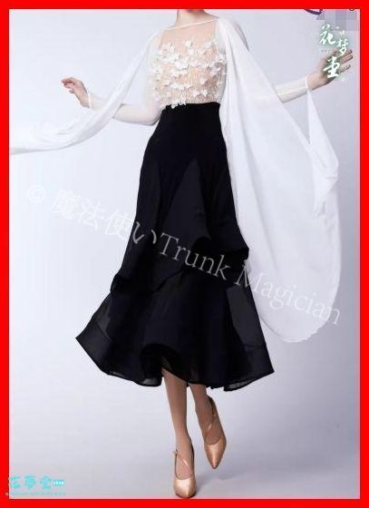 新品未使用】社交ダンスドレス スタンダードラテンドレス 競技 花