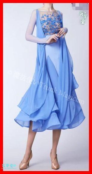 新品未使用】社交ダンスドレス スタンダードラテンドレス 競技 花