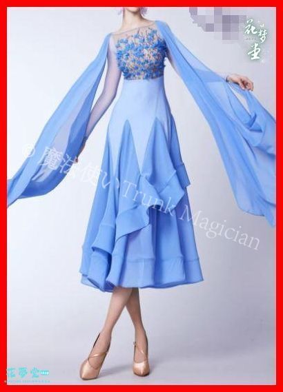 新品未使用】社交ダンスドレス スタンダードラテンドレス 競技 花