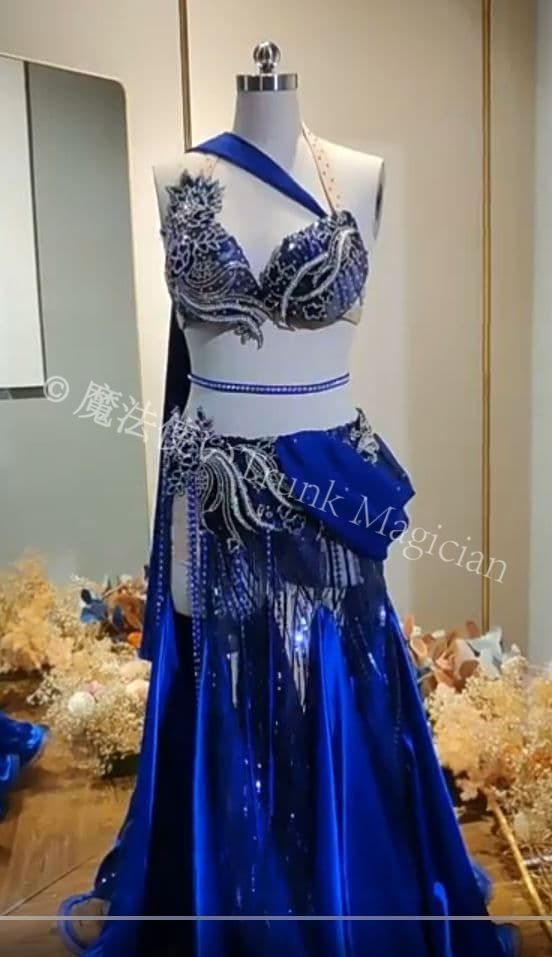 ♥ ベリーダンス衣装 ブラスカート アクセサリー付 豪華 オーダーメイド