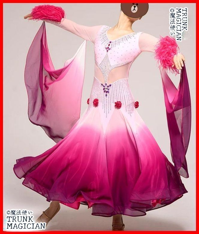  オーダーメイド 社交ダンス衣装 羽根フロート ドレス 透けません ドレス ダンス衣装 社交ダンス