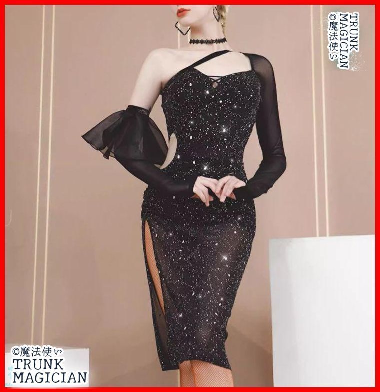 社交ダンス衣装 ラテンワンピース ラテンドレス キラキラ オーダーメイド