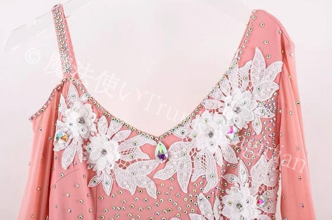  華やか ドレス 発表会 競技会 デモに のエレガントデザイン ドレス ダンス衣装 社交ダンス