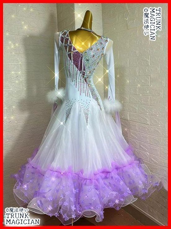 オーダーメイド 社交ダンス衣装 ドレス ラテンドレス 羽根