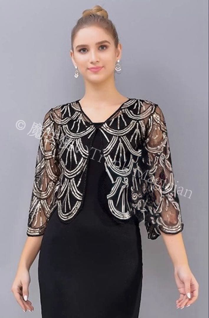 スパンコールが輝くパーティーボレロ ダンスパーティーやお呼ばれ 結婚式にも