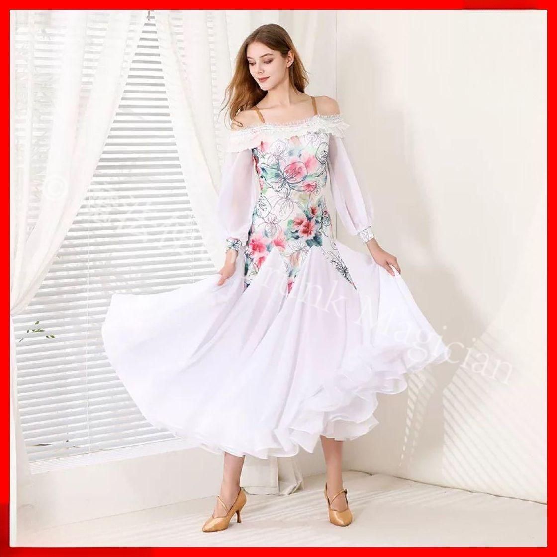 全新 花柄 ワンピースダンスパーティーにも最適練習着にも