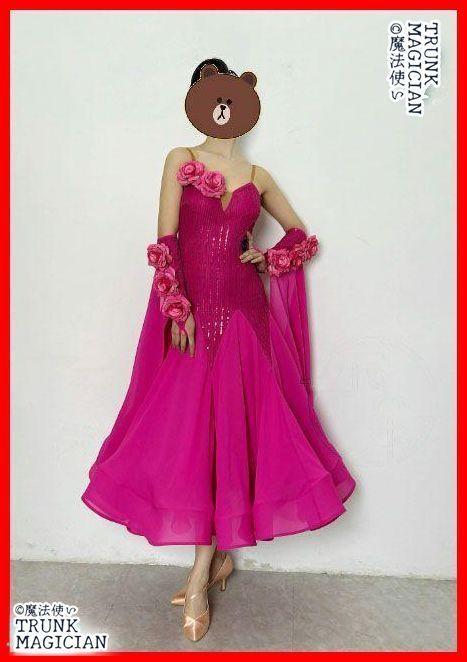 社交ダンスドレス ラテンドレス 薔薇 モダンダンス オーダーメイド