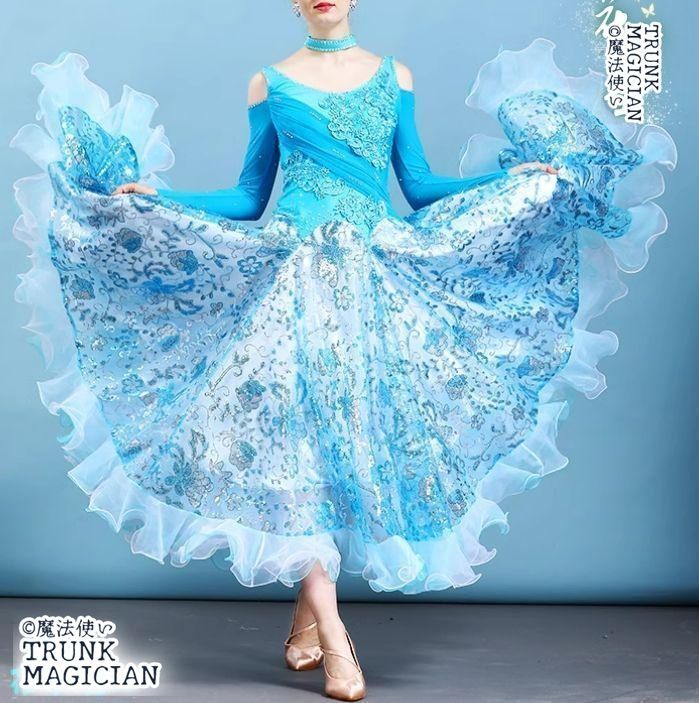 新品未使用】新品未使用社交ダンスドレス モダンダンス キラキラ