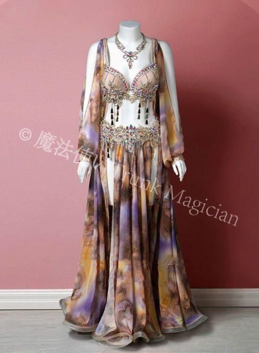 【新品未使用】ベリーダンス衣装 オリエンタル衣装 ブラスカート 豪華 オーダーメイド CWF1205P065