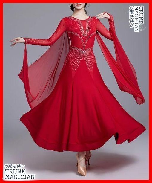 新品未使用】社交ダンスドレス ラテンドレス 競技 ルンバ フロート