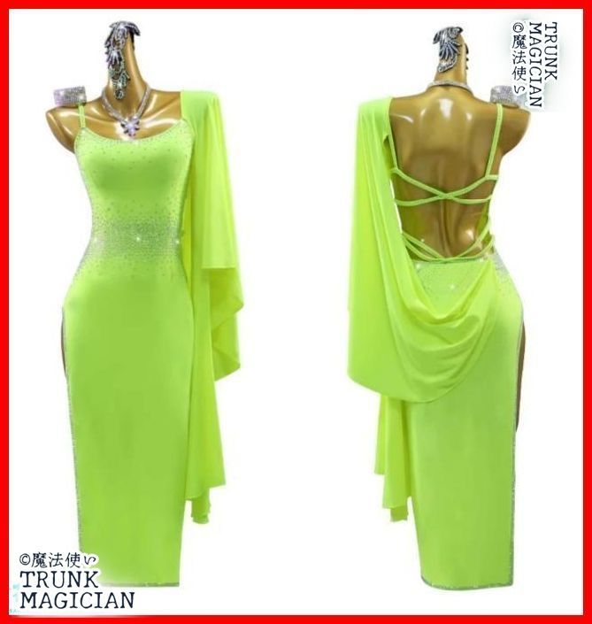 社交ダンスドレス ラテンドレス デモ ルンバ 裾ストーン オーダーメイド