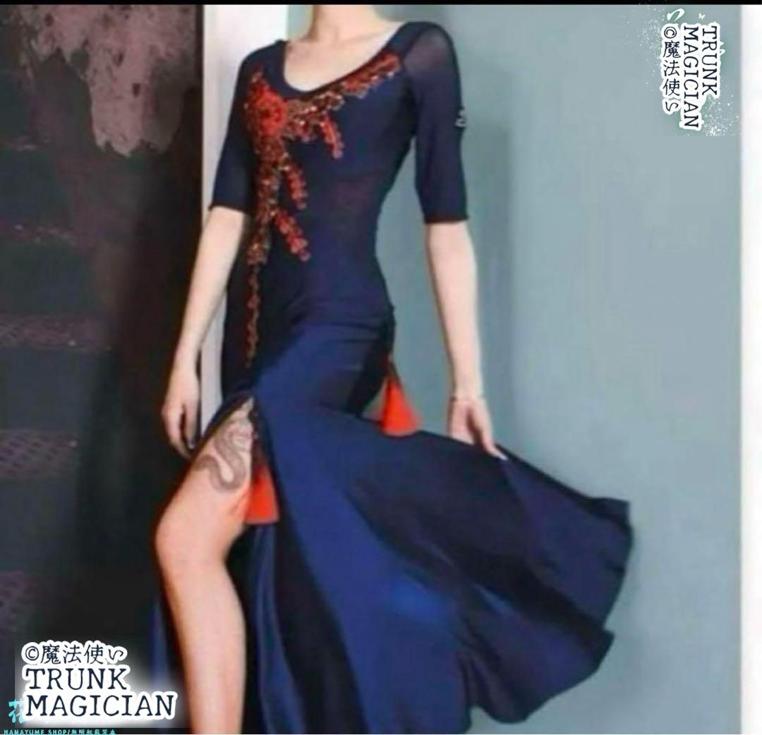 ラテンダンス ダンスウェア ダンスドレス 競技ドレス 社交ダンスドレス 撮影会 舞台 イベント