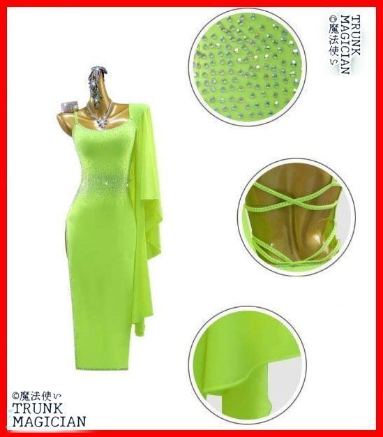  社交ダンスドレス ラテンドレス デモ ルンバ 裾ストーン オーダーメイド ドレス ダンス衣装 社交ダンス