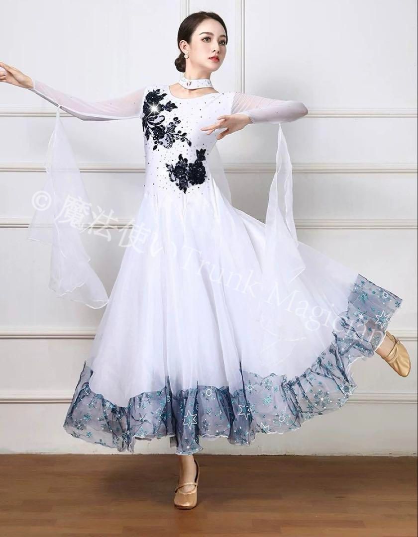  20エレガントなストーン付き ドレス 発表会や競技会 デモなどで大活躍 ドレス ダンス衣装 社交ダンス