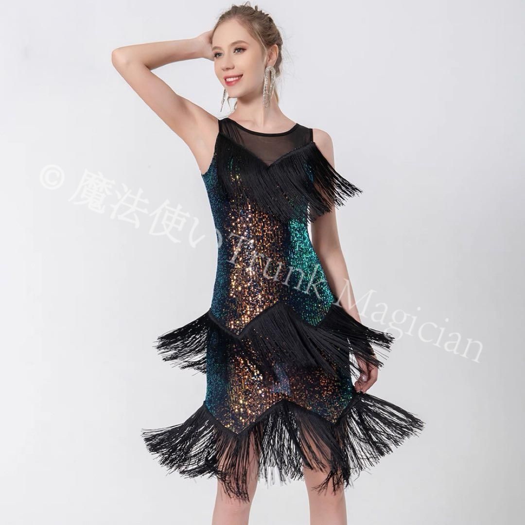 ♥ ラテンドレス競技会にも最適 華やかなデザインでダンスパーティーにもオススメ