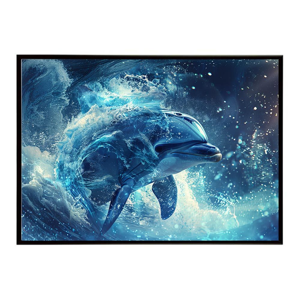 A1サイズ（約59x84cm）】【lh-poster-6011】イルカ 海 ブルー