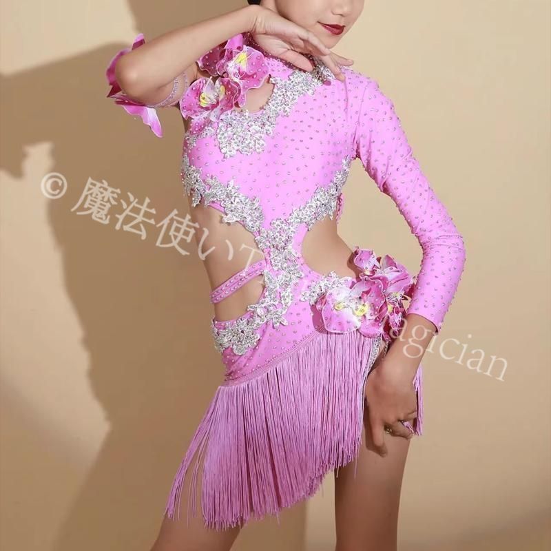 新品未使用】社交ダンス衣装 ラテンワンピースドレス キラキラ