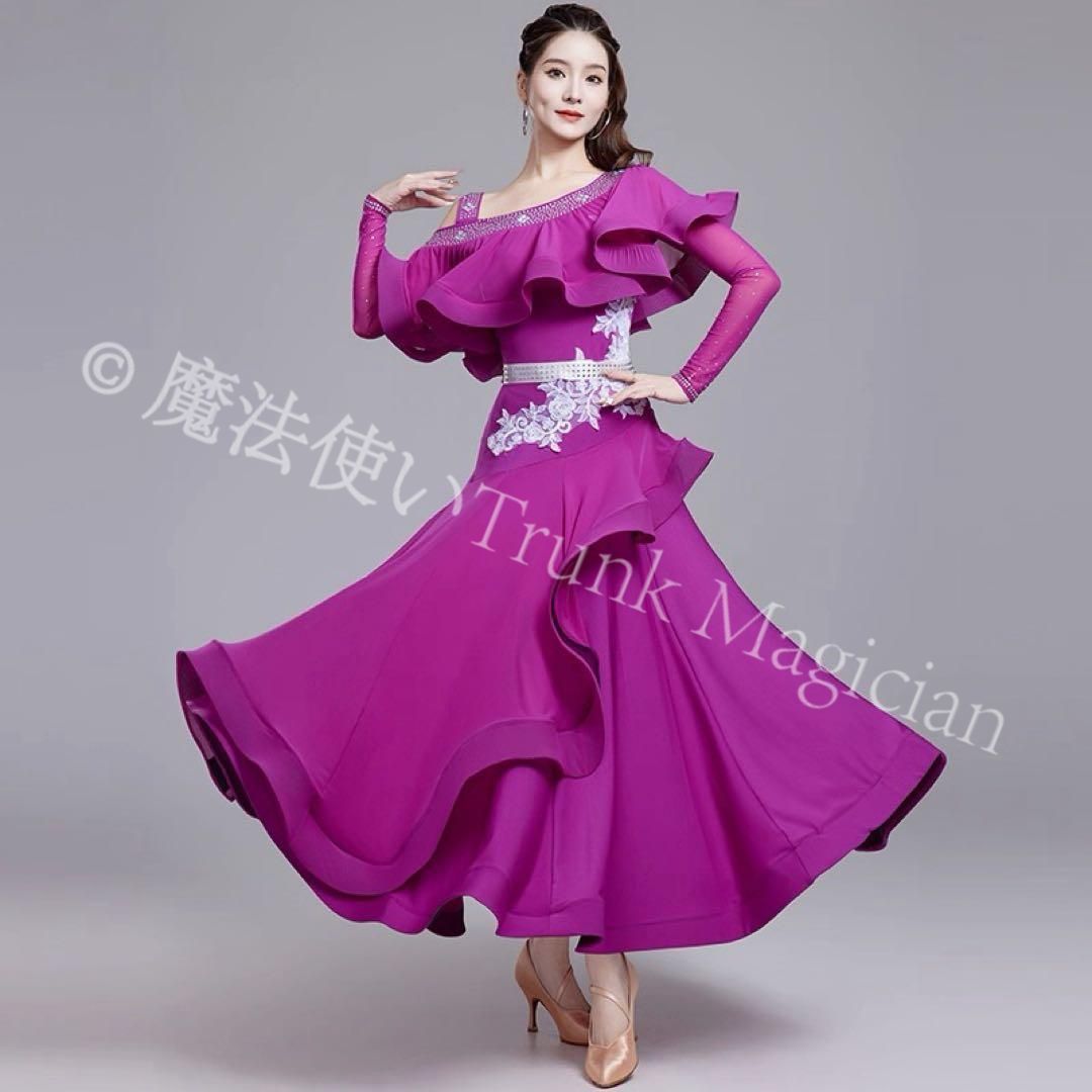 ♥ 華やかストーン付スタンダード向けワンピース 練習着に最適 パーティーでも