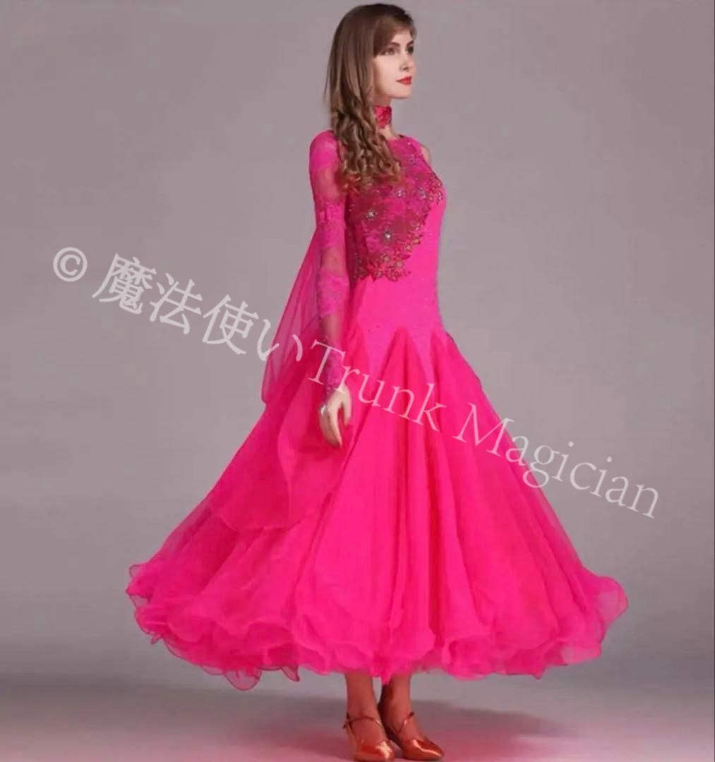 新品未使用】ストーン輝く スタンダードドレス 華やかなデザインで競技