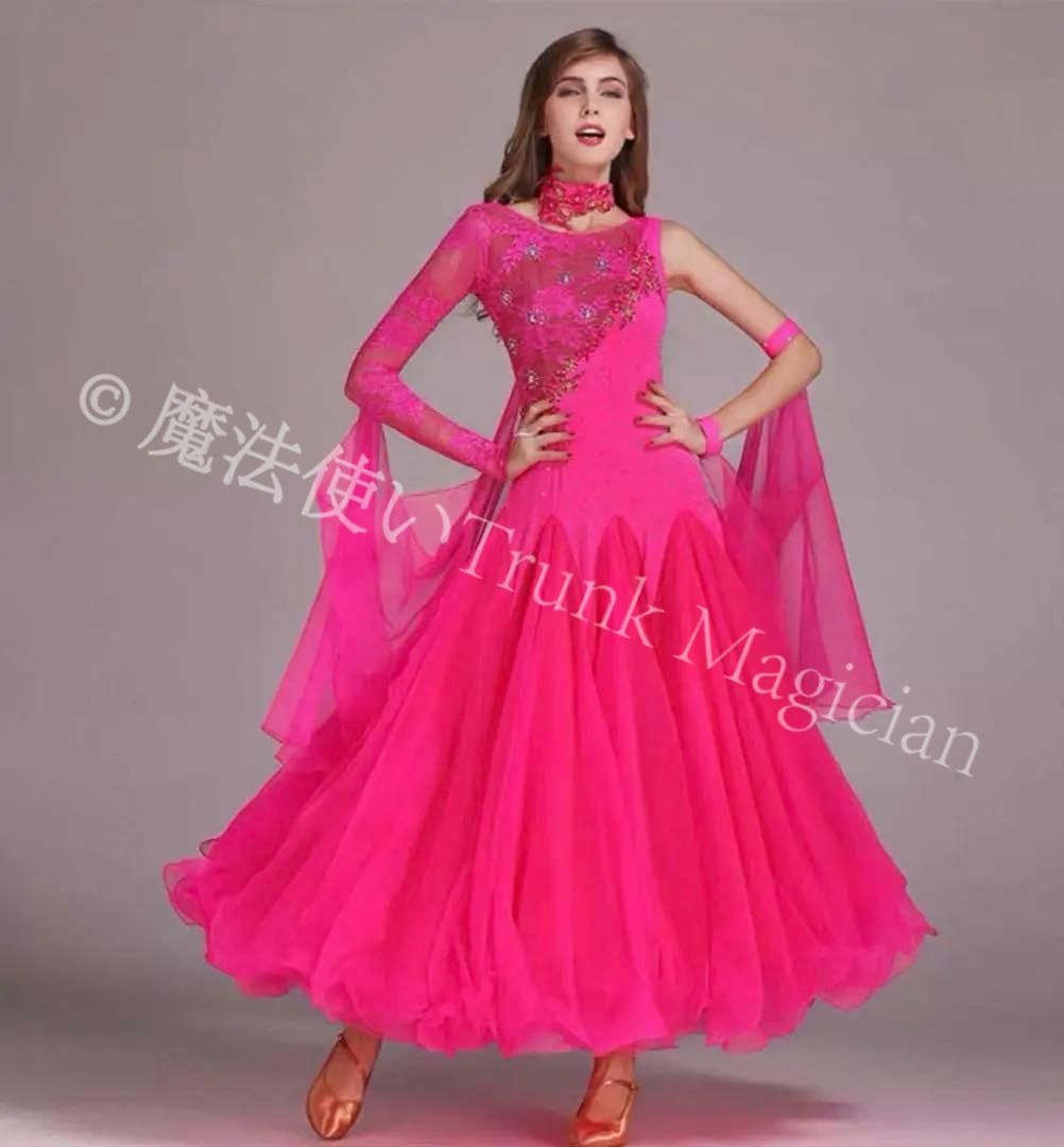 新品未使用】ストーン輝く スタンダードドレス 華やかなデザインで競技