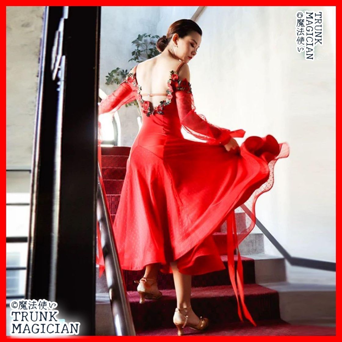  全新 華やかな ドレス 競技会やデモ 発表会に最適なデザイン ドレス ダンス衣装 社交ダンス