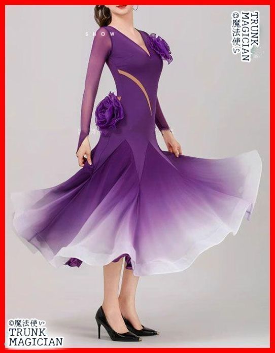 社交ダンスドレス 立体花 ドレス モダンダンス オーダーメイド