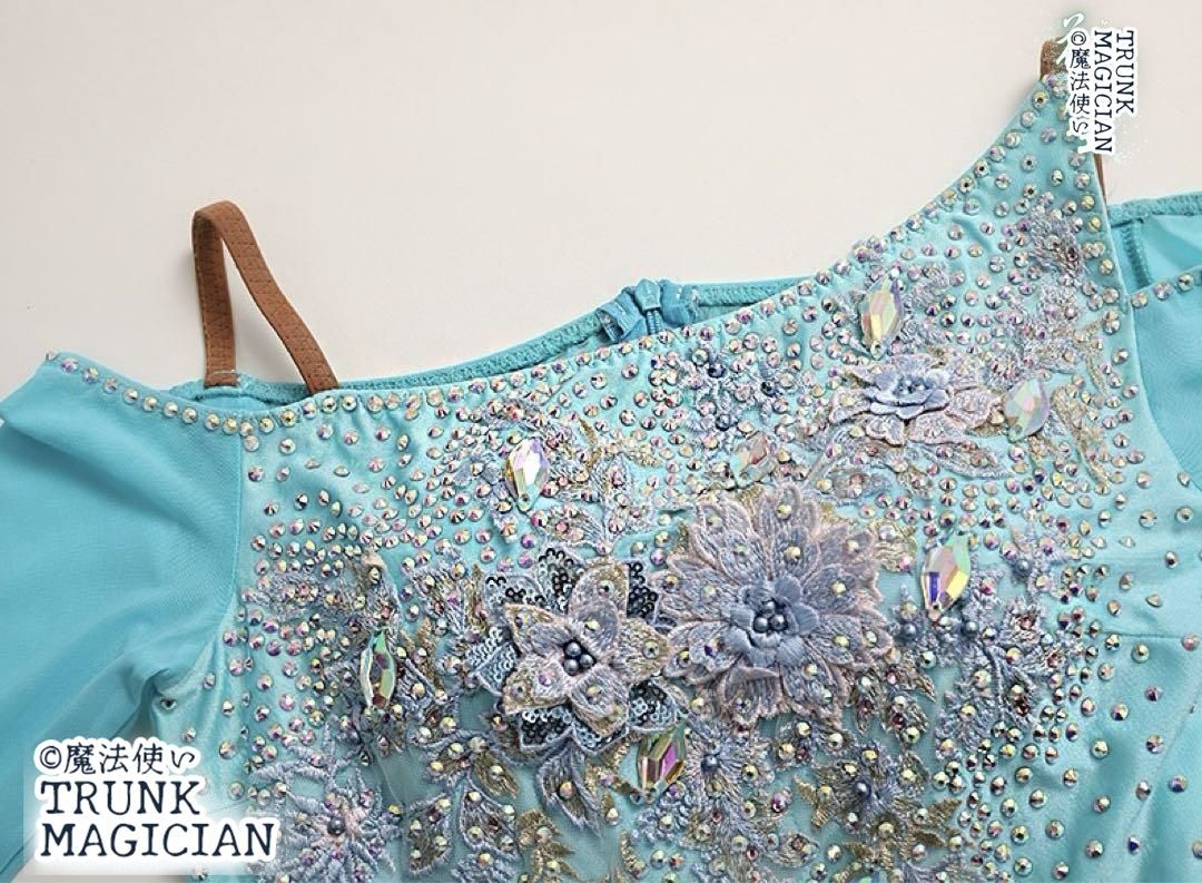  ドレス発表会 競技会 デモにも 胸パット付き ドレス ダンス衣装 社交ダンス