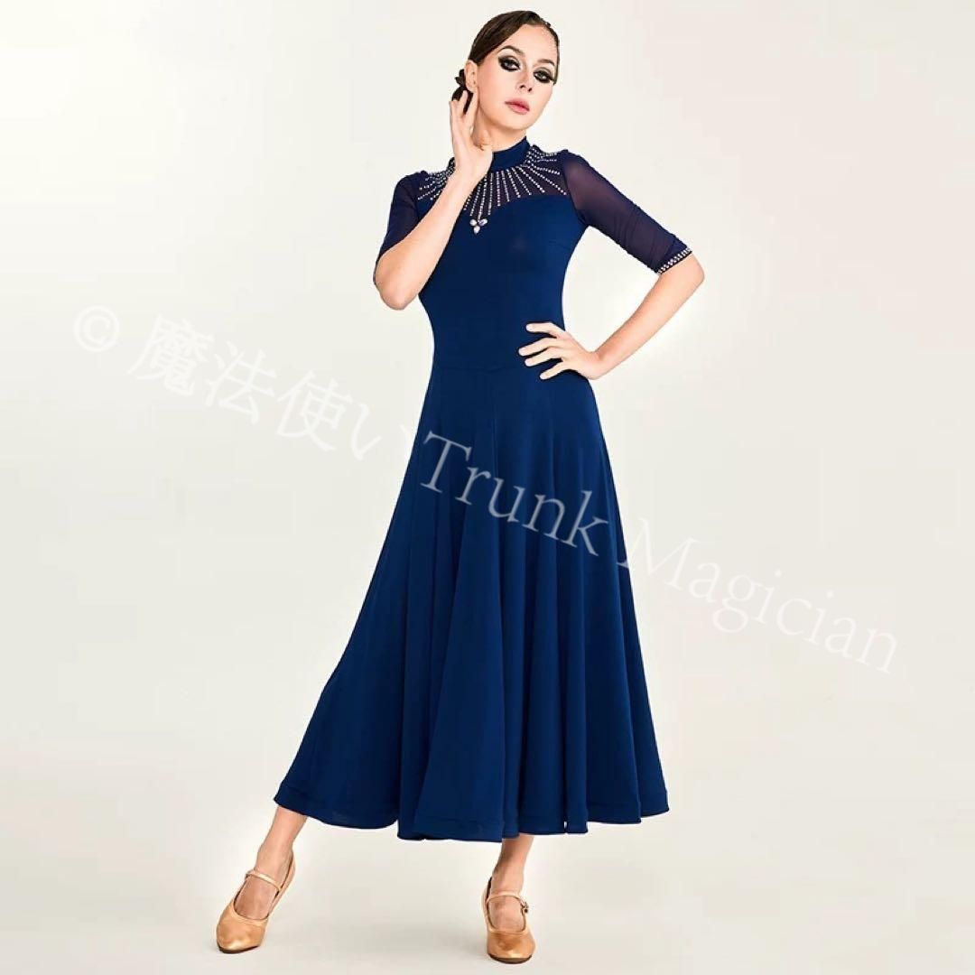 新品未使用】スタンダード向きワンピース キラキラストーン付き競技会