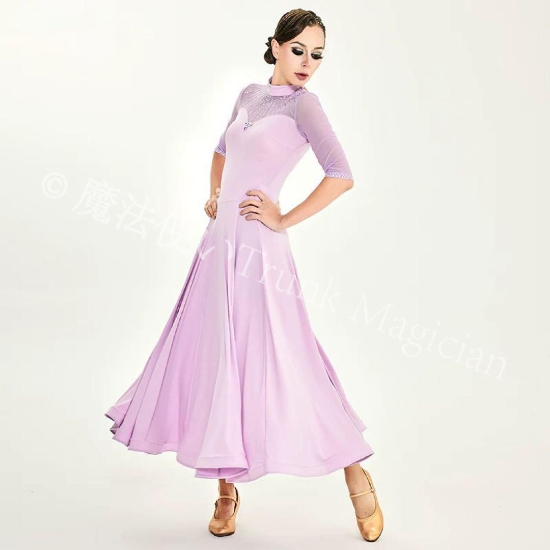 新品未使用】スタンダード向きワンピース キラキラストーン付き競技会