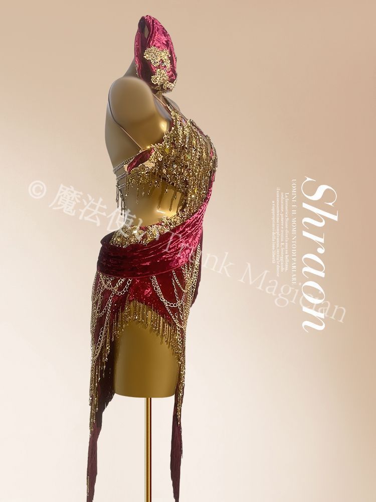 新品未使用】ラテン ドレス 豪華オーダーメイド ラテンドレス 競技用