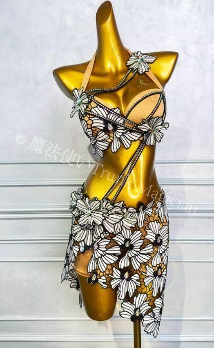 花柄ベリーダンスセットアップ 3点セット ブラ スカート オーダーメイド