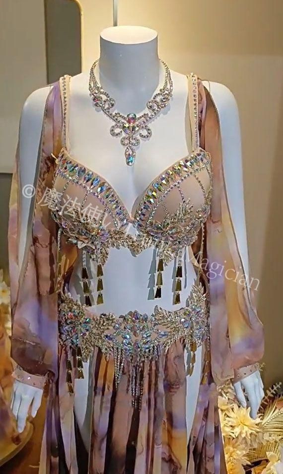 新品未使用】ベリーダンス衣装 オリエンタル衣装 ブラスカート 豪華