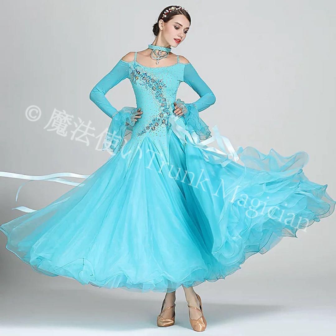 新品未使用】20豪華ストーン付スタンダードドレス?競技会や発表会に