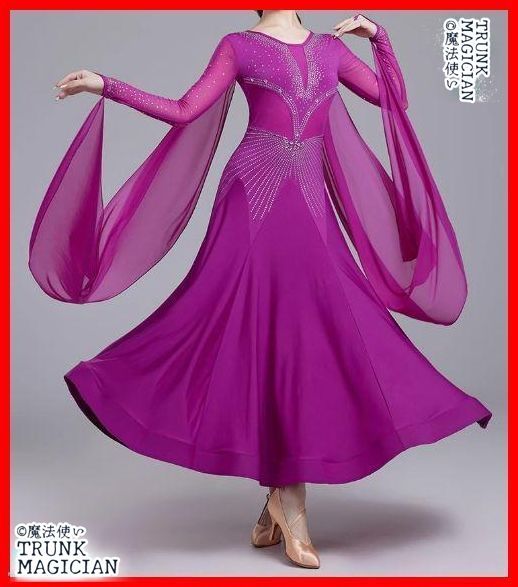 新品未使用】社交ダンスドレス ラテンドレス 競技 ルンバ フロート