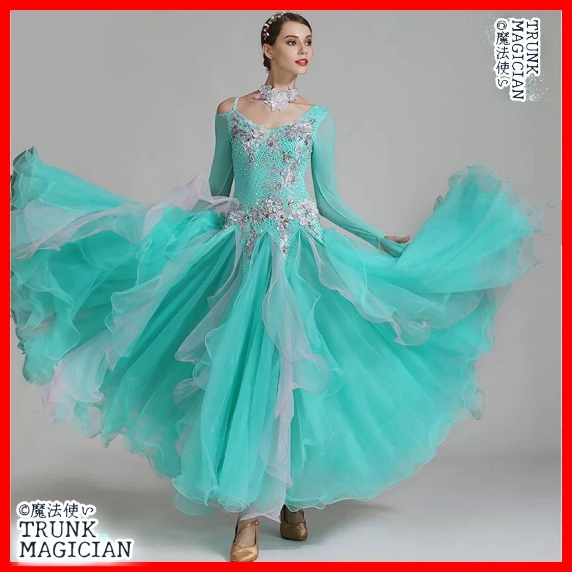 ♥ 全新♥ スタンダードドレスダンスパーティや 発表会 競技会 デモにも