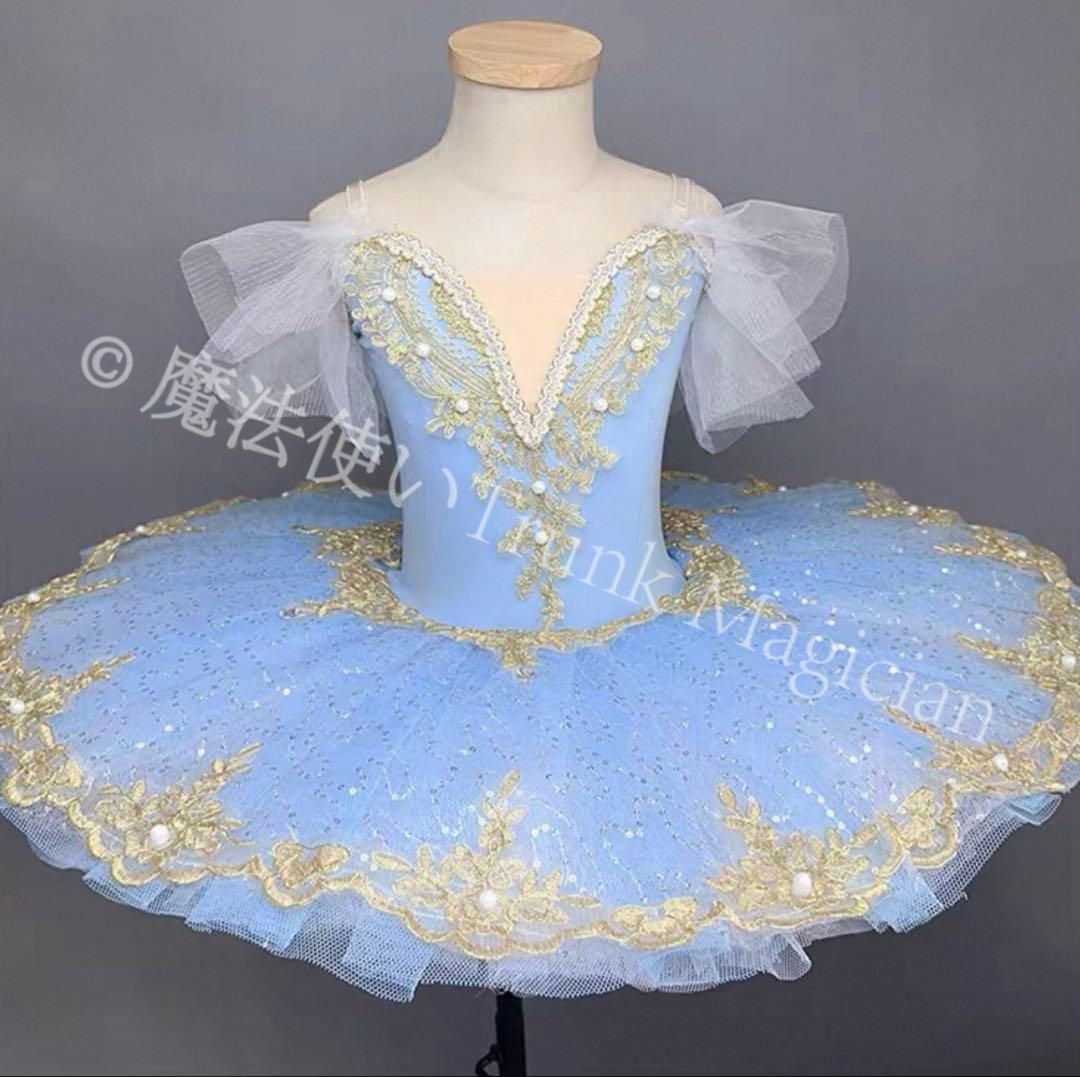 ♥ ゴールドレースが華やぐ 子供用バレエ ステージ衣装 可愛いチュチュ