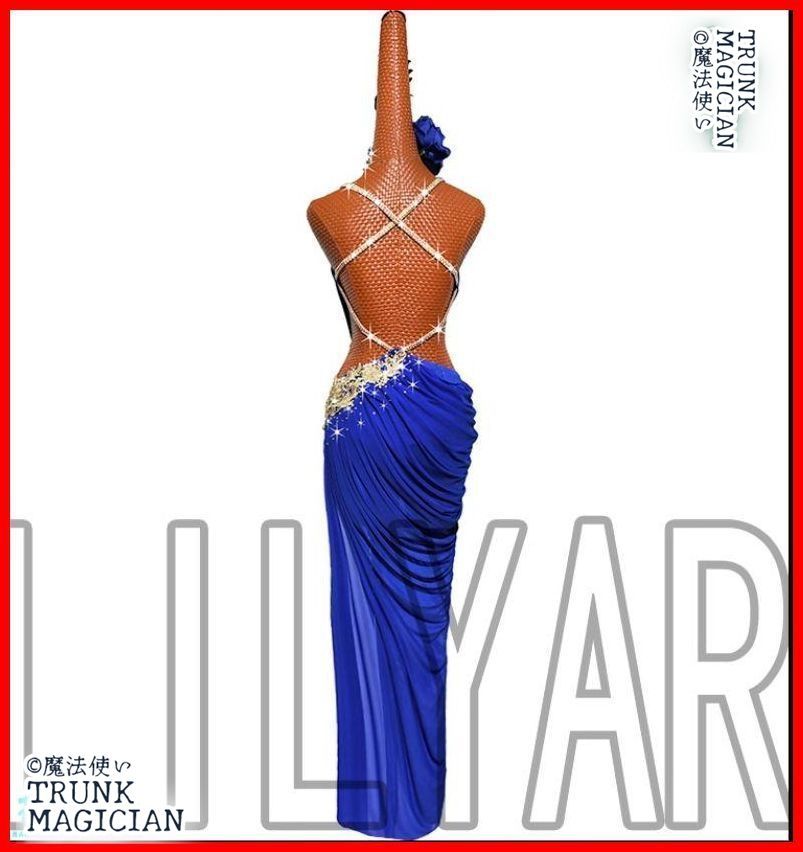 新品未使用】ラテンドレス ラテンワンピース ダンス衣装 刺繍 ロイヤル