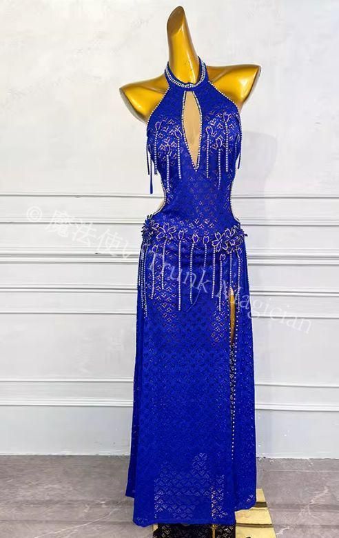 ♥ ベリーダンス レース ブルー オリエンタル衣装 インナー付 オーダーメイド