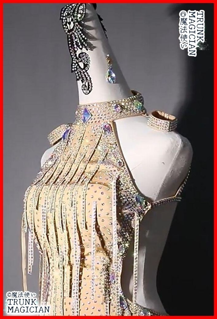 新品未使用】社交ダンス衣装 ラテンワンピースドレス 豪華 シャンパン