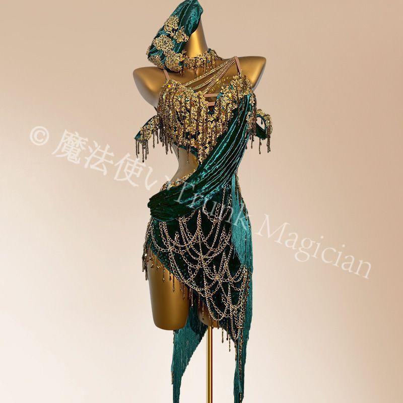 新品未使用、ラテンドレス 新品未使用】ラテン ドレス 豪華オーダーメイド ラテンドレス 競技用