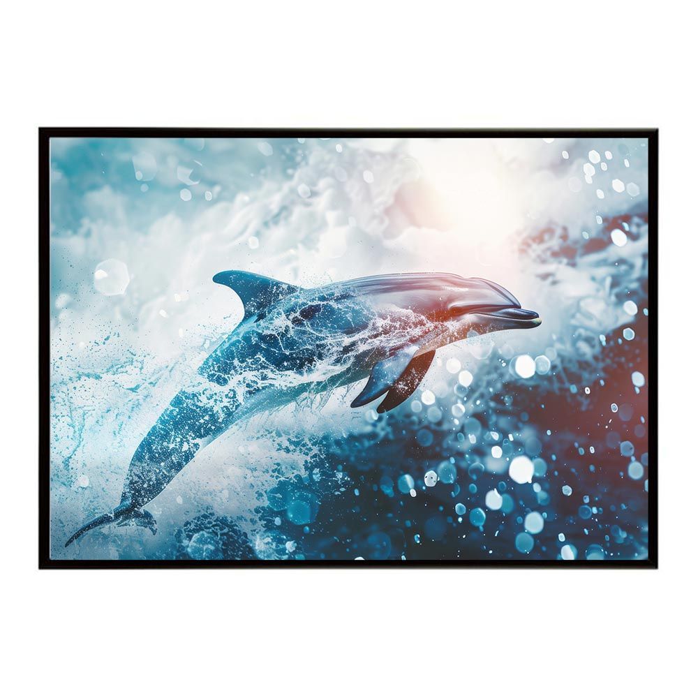 B4サイズ（約25x36cm）】【lh-poster-6016】イルカ 海 ブルー