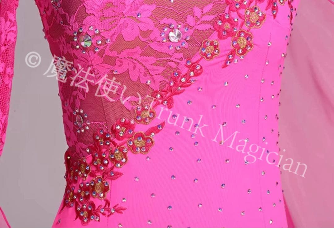 新品未使用】ストーン輝く スタンダードドレス 華やかなデザインで競技