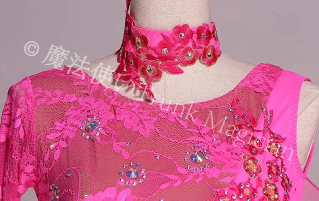 新品未使用】ストーン輝く スタンダードドレス 華やかなデザインで競技