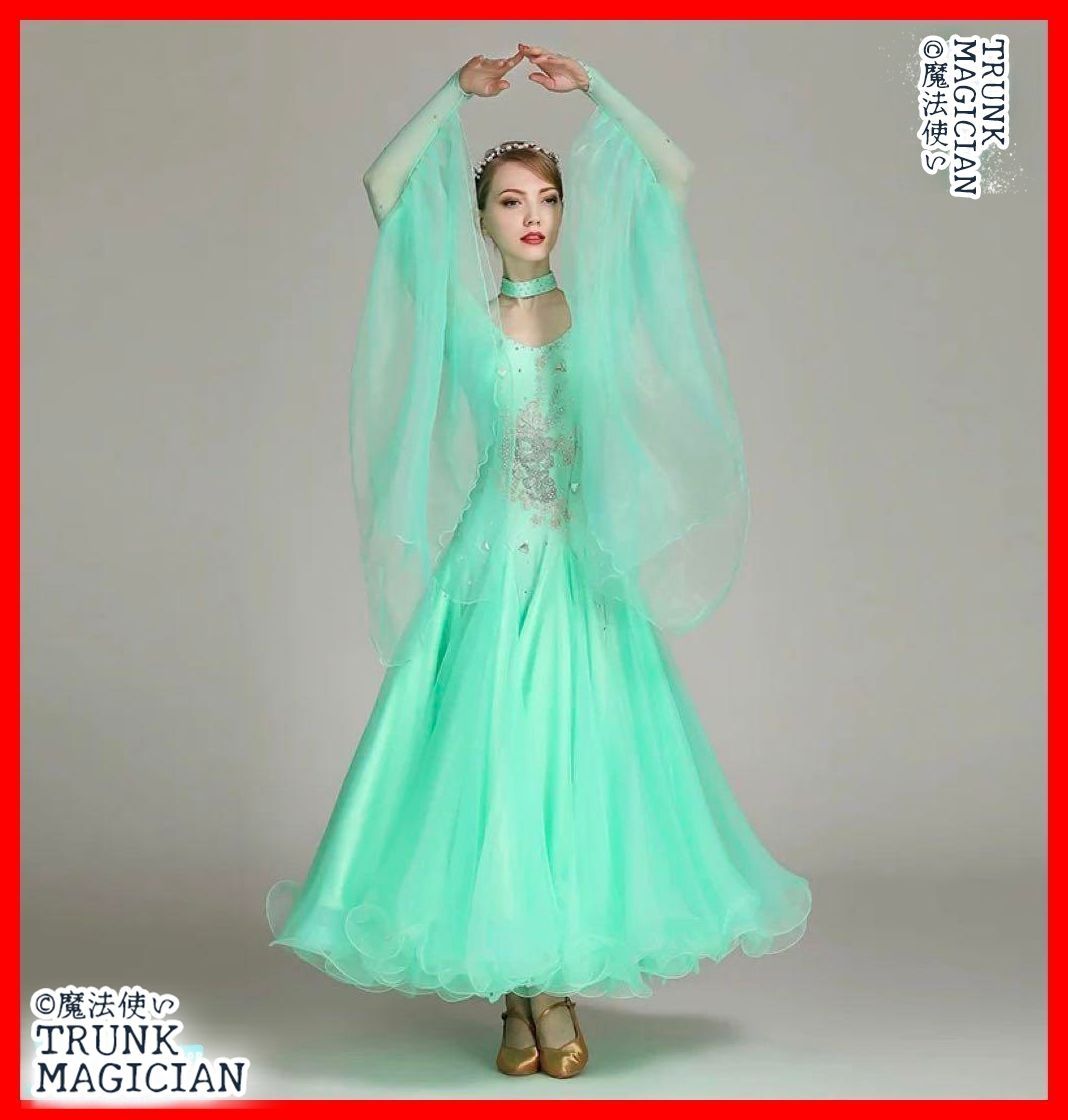  全新 ドレス競技会 発表会 デモ ダンスパーティにも ドレス ダンス衣装 社交ダンス